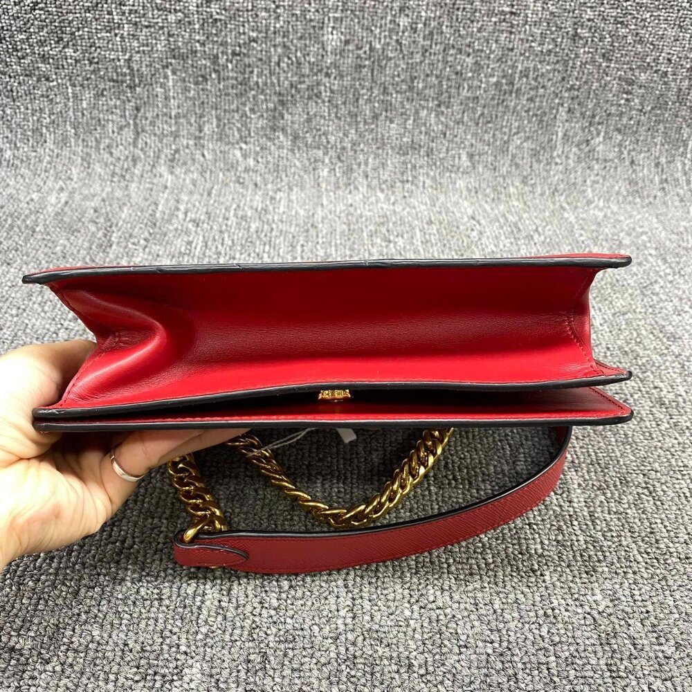 100% Authentic Prada Saffiano Red Leather Crossbody Bag - Picture 5 of 14